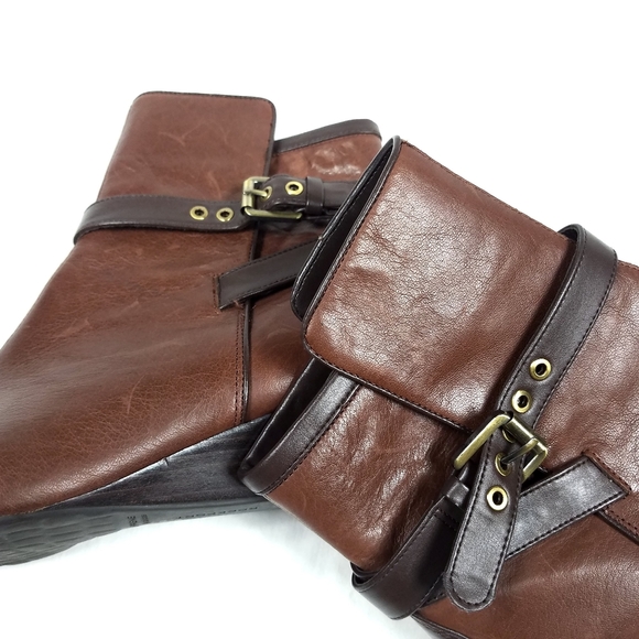 Rockport Alika Wedge Leather Wrap Buckle Boots - Picture 4 of 7